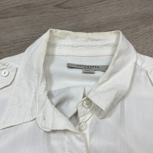 Allsaints Millie Military Button Up Shirt Women's S Minimalist Casual - Picture 9 of 10